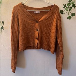 Orange cropped cardigan
